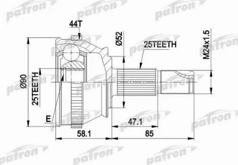 Patron PCV1212 - Jeu de joints, arbre de transmission cwaw.fr