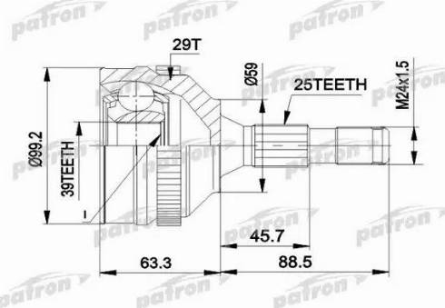 Patron PCV1281A - Jeu de joints, arbre de transmission cwaw.fr