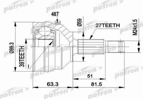 Patron PCV1224 - Jeu de joints, arbre de transmission cwaw.fr