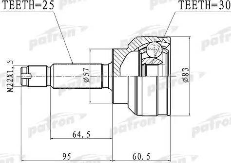 Patron PCV3148 - Jeu de joints, arbre de transmission cwaw.fr