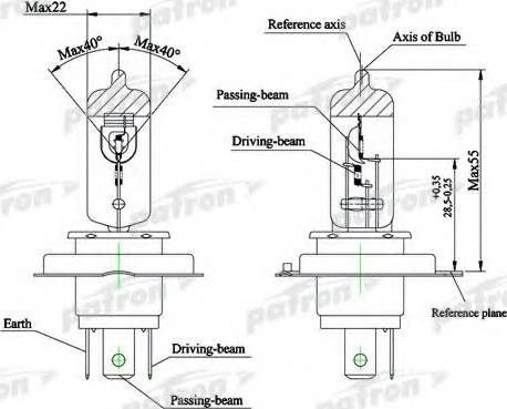 Patron PLH4-60/55 - Ampoule, projecteur longue portée cwaw.fr