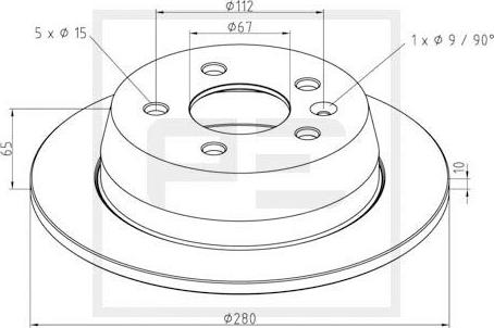 PE Automotive 016.655-00A - Disque de frein cwaw.fr