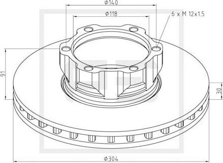 PE Automotive 016.650-00A - Disque de frein cwaw.fr