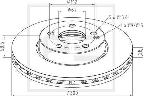 PE Automotive 016.674-00A - Disque de frein cwaw.fr