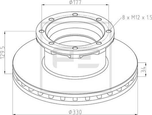 PE Automotive 016.670-00A - Disque de frein cwaw.fr