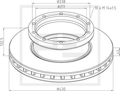 PE Automotive 016.295-00A - Disque de frein cwaw.fr