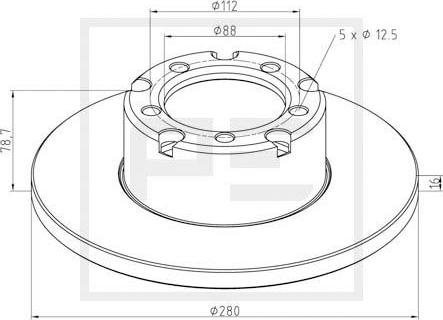 PE Automotive 016.285-00A - Disque de frein cwaw.fr