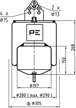 PE Automotive 084.318-12A - Ressort pneumatique, suspension pneumatique cwaw.fr