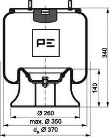 PE Automotive 084.277-71A - Ressort pneumatique, suspension pneumatique cwaw.fr