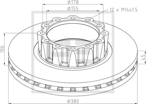 PE Automotive 036.005-00A - Disque de frein cwaw.fr