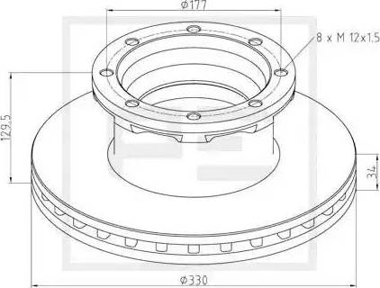 PE Automotive 036.123-00A - Disque de frein cwaw.fr