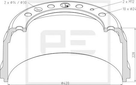 PE Automotive 106.064-00A - Tambour de frein cwaw.fr