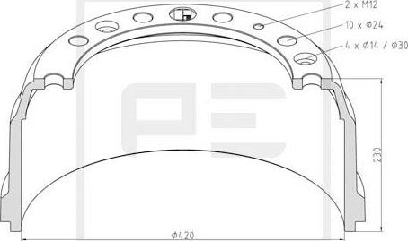 PE Automotive 106.016-00A - Tambour de frein cwaw.fr