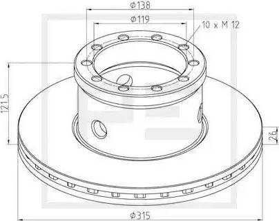 PE Automotive 106.201-00A - Disque de frein cwaw.fr