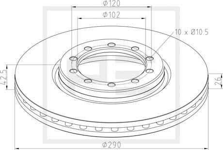 PE Automotive 256.041-00A - Disque de frein cwaw.fr