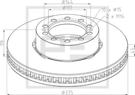 PE Automotive 256.042-00A - Disque de frein cwaw.fr