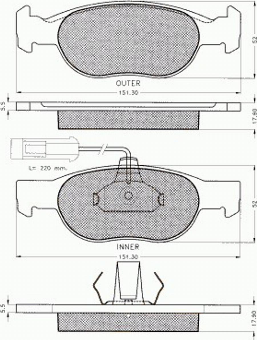 Pex 7.432 - Kit de plaquettes de frein, frein à disque cwaw.fr