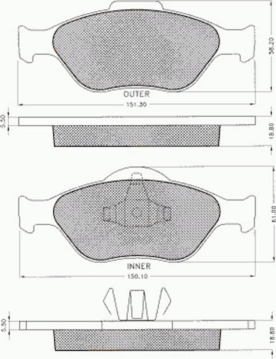 Pex 7.539 - Kit de plaquettes de frein, frein à disque cwaw.fr