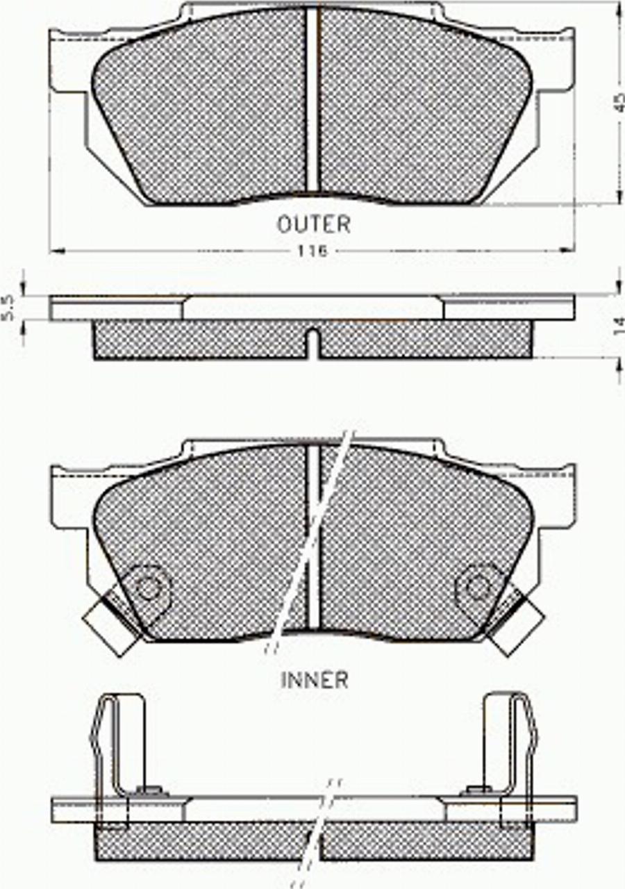 Pex 7105 - Kit de plaquettes de frein, frein à disque cwaw.fr