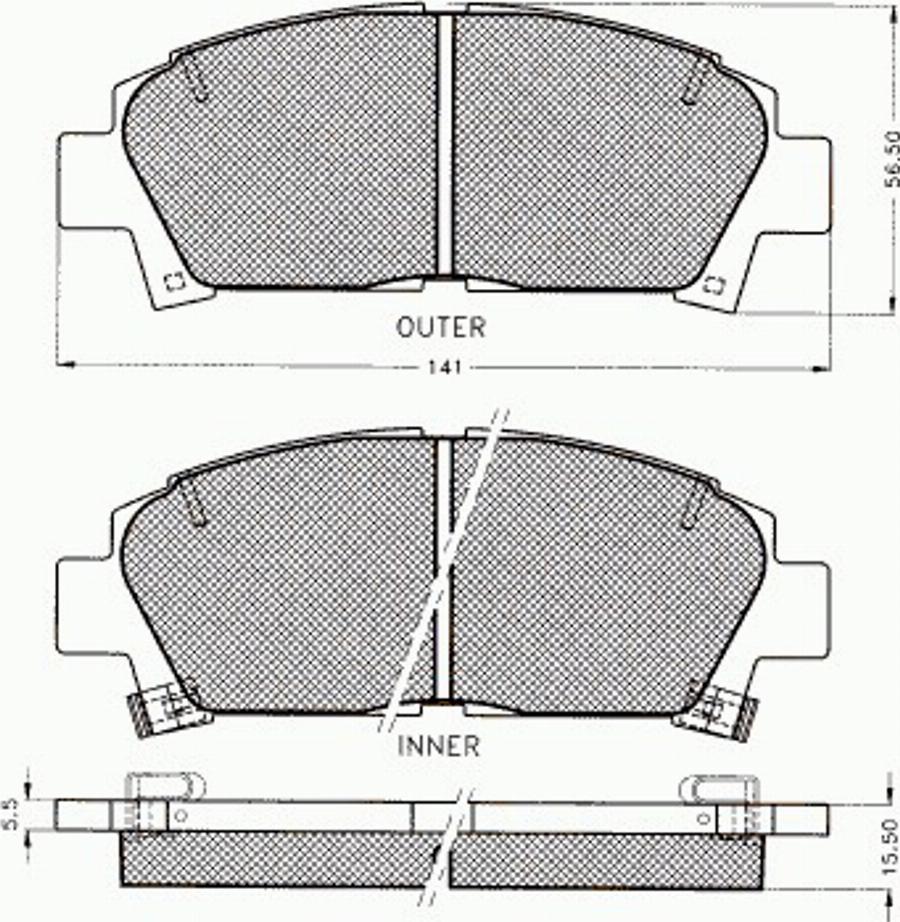 Pex 7245 - Kit de plaquettes de frein, frein à disque cwaw.fr