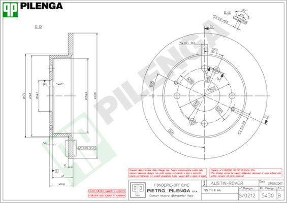 Pilenga 5430 - Disque de frein cwaw.fr