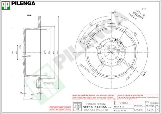 Pilenga 5475 - Disque de frein cwaw.fr