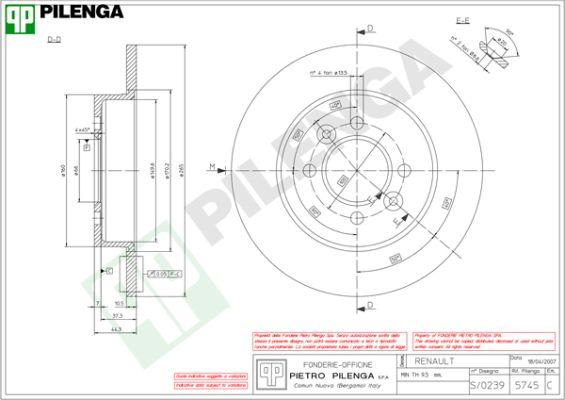 Pilenga 5745 - Disque de frein cwaw.fr