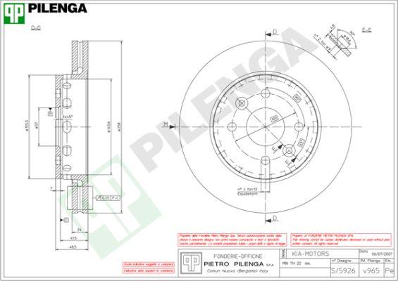 Pilenga V965 - Disque de frein cwaw.fr