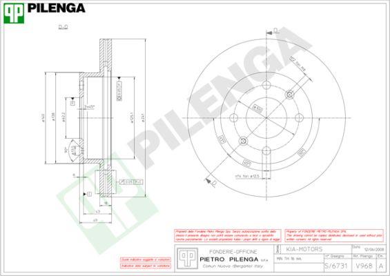 Pilenga V968 - Disque de frein cwaw.fr