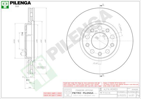 Pilenga V491 - Disque de frein cwaw.fr