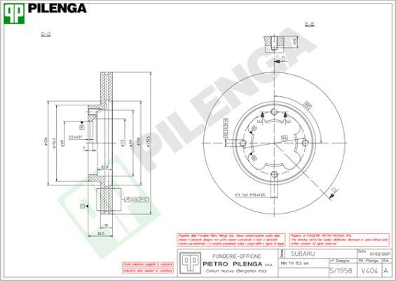 Pilenga V404 - Disque de frein cwaw.fr