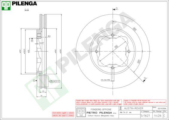 Pilenga V426 - Disque de frein cwaw.fr