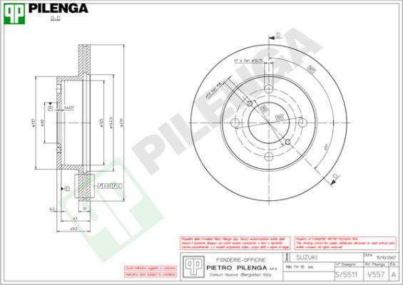 Pilenga V557 - Disque de frein cwaw.fr