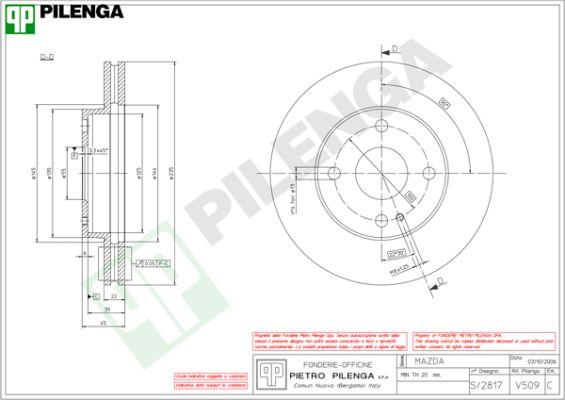 Pilenga V509 - Disque de frein cwaw.fr