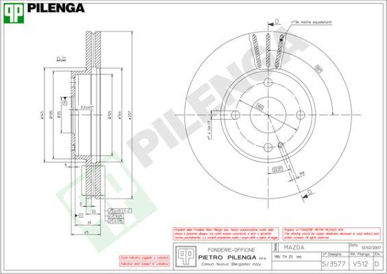 Pilenga V512 - Disque de frein cwaw.fr