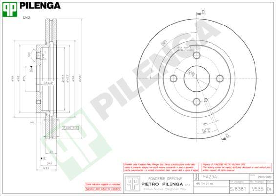 Pilenga V535 - Disque de frein cwaw.fr