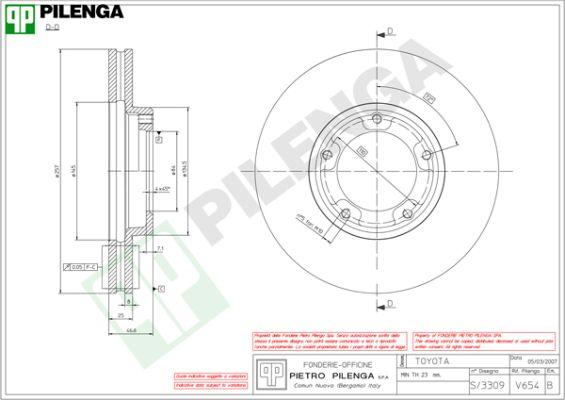 Pilenga V654 - Disque de frein cwaw.fr