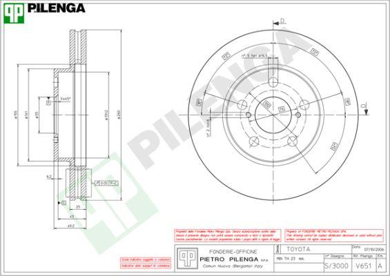 Pilenga V651 - Disque de frein cwaw.fr