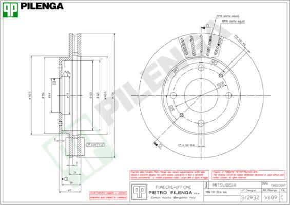 Pilenga V609 - Disque de frein cwaw.fr