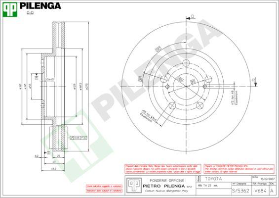 Pilenga V684 - Disque de frein cwaw.fr