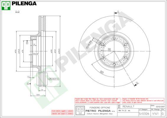 Pilenga V141 - Disque de frein cwaw.fr