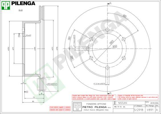 Pilenga V891 - Disque de frein cwaw.fr