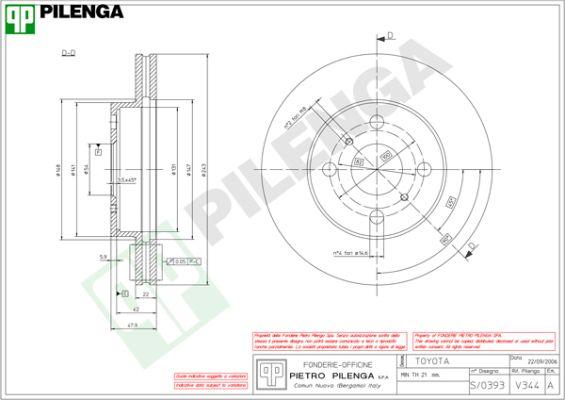 Pilenga V344 - Disque de frein cwaw.fr