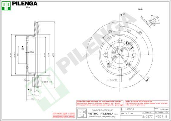 Pilenga V309 - Disque de frein cwaw.fr