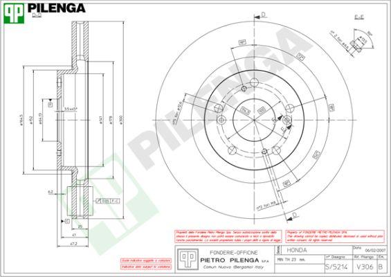 Pilenga V306 - Disque de frein cwaw.fr