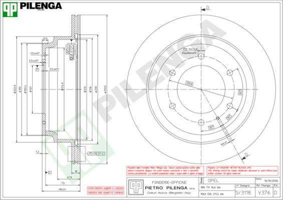 Pilenga V376 - Disque de frein cwaw.fr