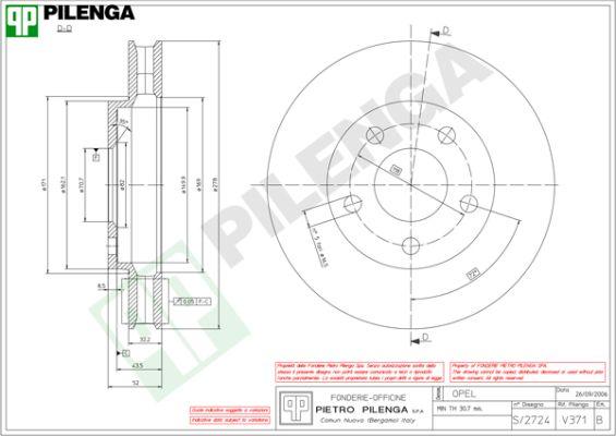 Pilenga V371 - Disque de frein cwaw.fr