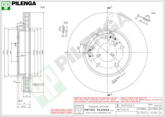 Pilenga V290 - Disque de frein cwaw.fr