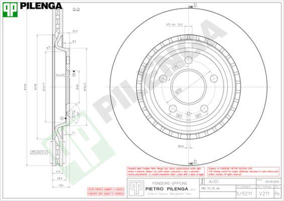 Pilenga V211 - Disque de frein cwaw.fr