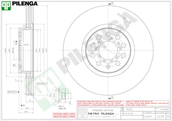 Pilenga V233 - Disque de frein cwaw.fr